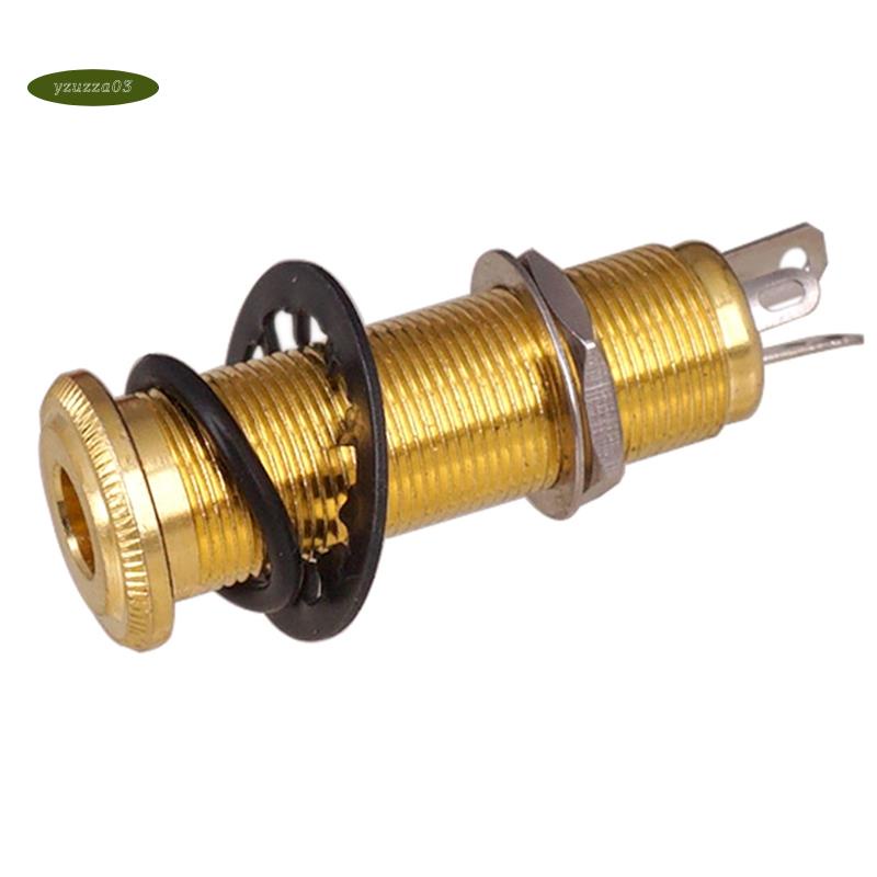 6.35mm Brass Threaded Cylinder Bass Guitar Jack Pickup Output Input