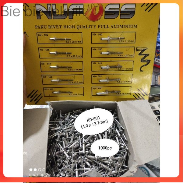 Rivotti KD 550 rivet nails (4.0 x 12.7mm) contents 1000pc/box .bie bie ...