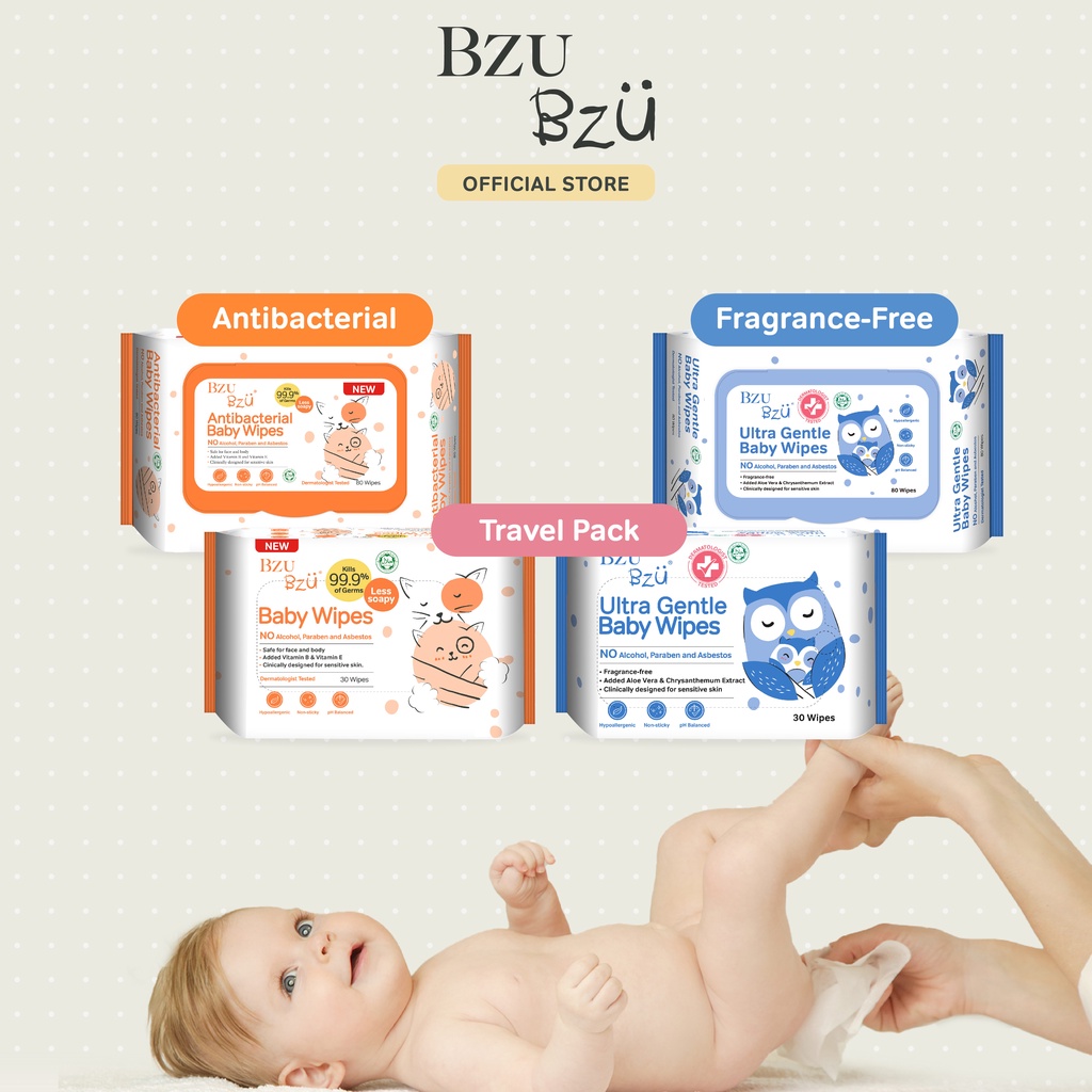 BZU BZU Baby Wet Wipes Bundle Deal Kill 99.9 Germs Safe for Face