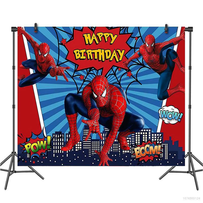 Kira Marvel hero Avengers Spider-Man theme party decoration backdrop ...