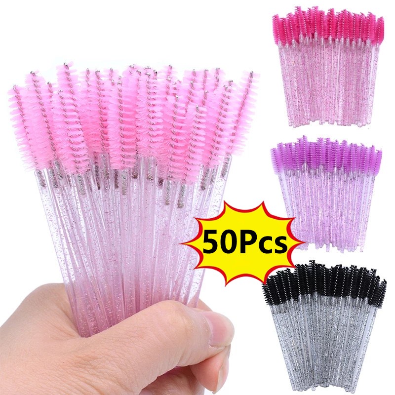 50Pcs Disposable Mascara Brushes Bendable Wands Eyes Applicator Makeup Brush Kit Shopee Singapore