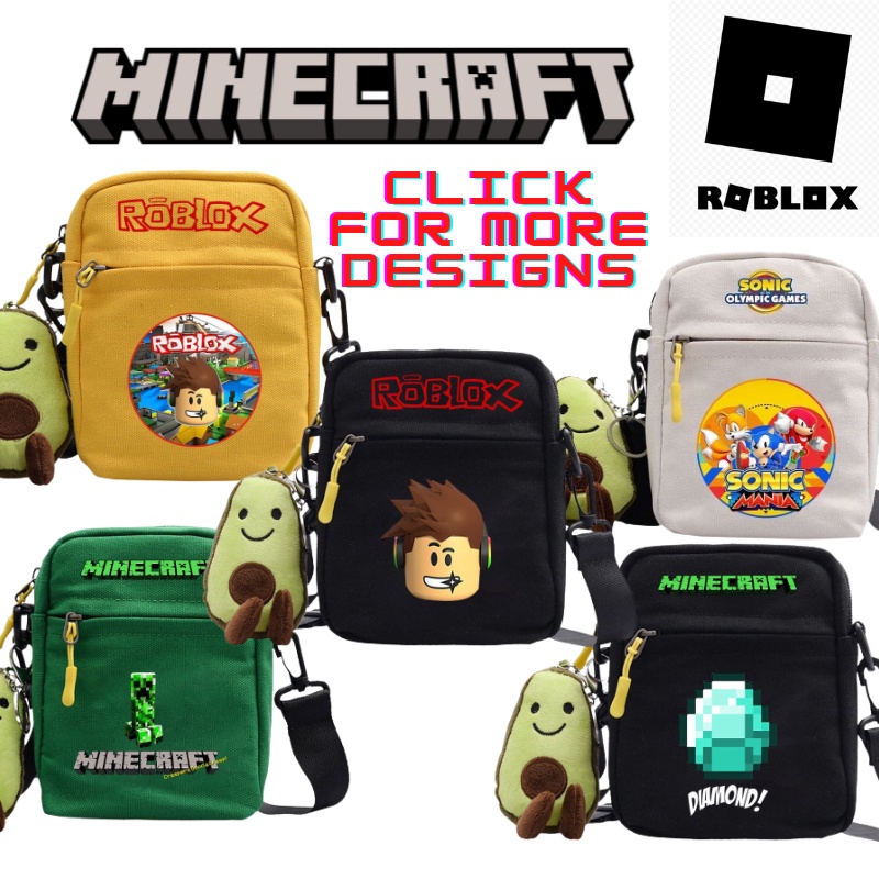Minecraft bag Crossbody messenger bag Roblox shoulder bag sonic