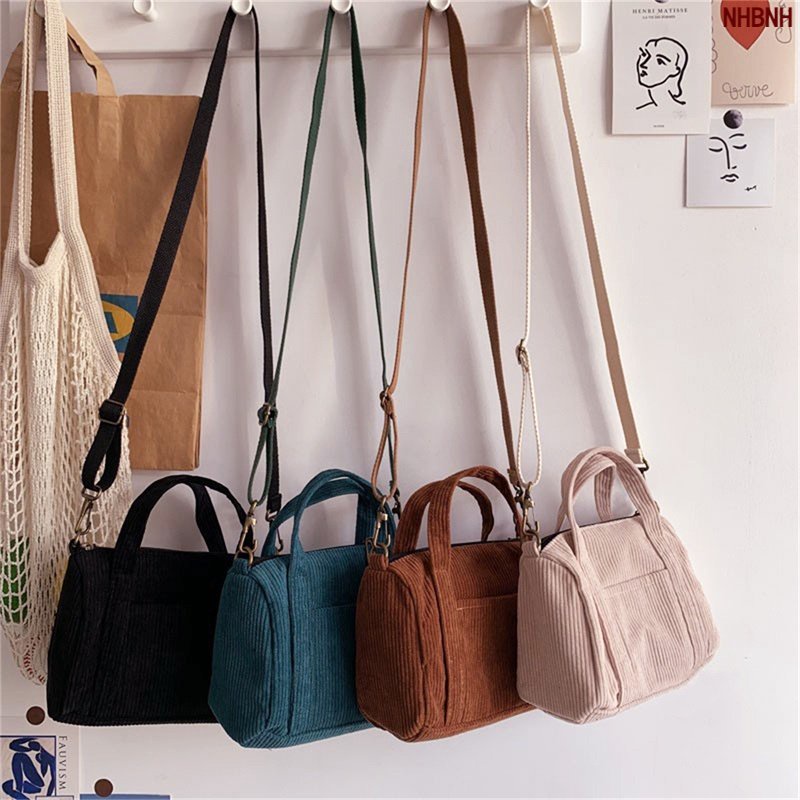 Korean Women Bag Ready Stock Mori Style Corduroy Bag Simple Retro ...