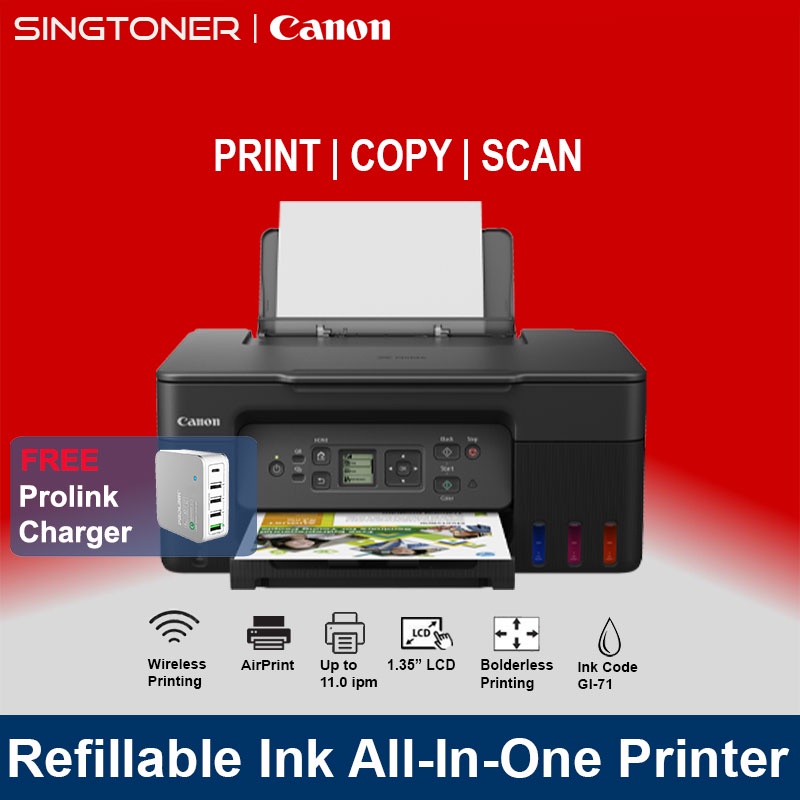 Local Warranty Canon Pixma G3770 Wireless Refillable Ink Tank All In One Colour Printer Color 6476