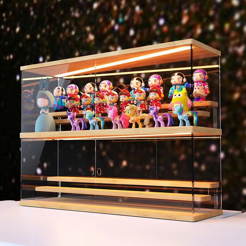 Popmart Display Box LED Model Display Box With Lights Blind Box Storage Display Stand Bubble