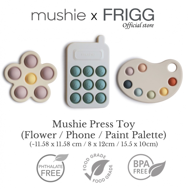 Mushie Flower/ Phone Press Toy Sensory Play Motor Skills BPA Free