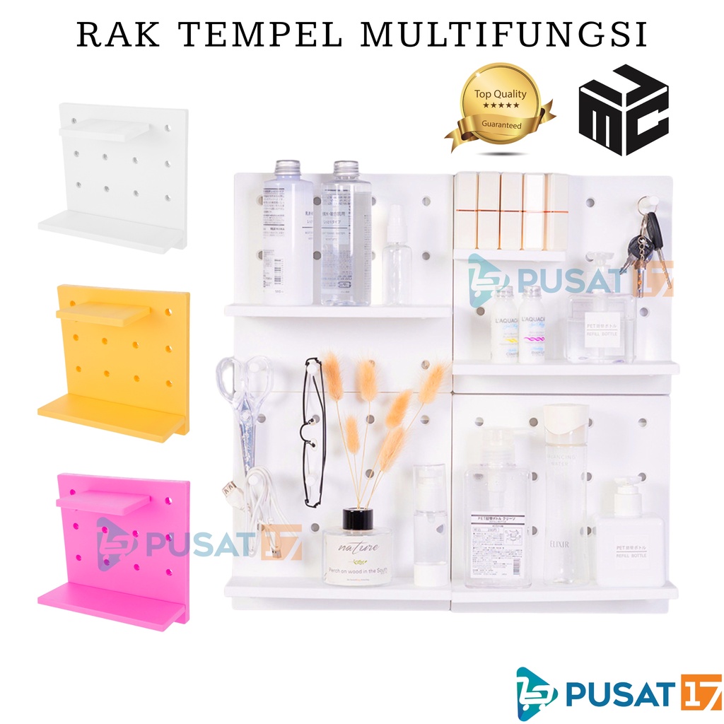 PUSAT17 PEGBOARD RAK TEMPEL DINDING MULTIFUNGSI / PEG BOARD RAK TEMPEL DINDING DAPUR KAMAR MANDI SABUN SERBAGUNA / GANTUNGAN RAK PAJANGAN MINIMALIS AMBALAN DEKORASI