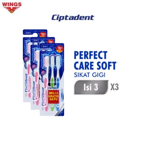 Ciptadent Sikat Gigi Perfect Care Soft Kotak Isi 3 Pcs x3 - Gambar 2