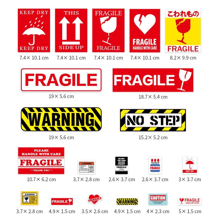 Laptop Stickers Fragile Warning Anti-Collision Suitcase Unique ...