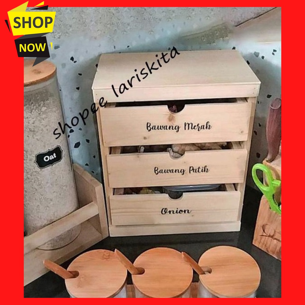 DRAWER RACK FREE STICKER KITCHEN SPICE RACK 3 TIER MINIMALIST PREMIUM ...