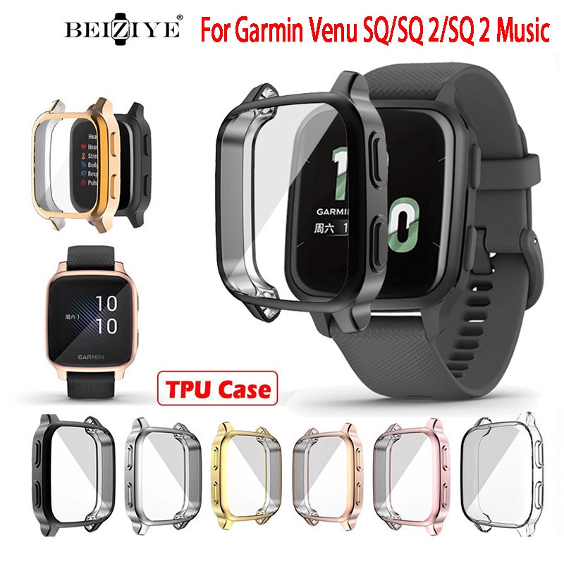 Watch Case + Strap For Garmin Venu SQ 1/SQ 2 Music Milanese Wrist Band TPU  Cover