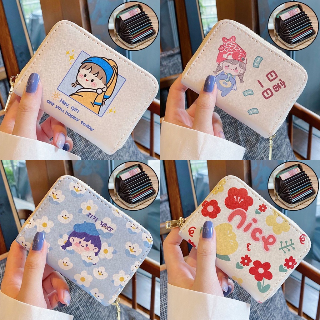 Women s cute mini short hand held wallet with many compartments cheap compact pocket sized cute Korean fashion Zipper Type Shopee Singapore