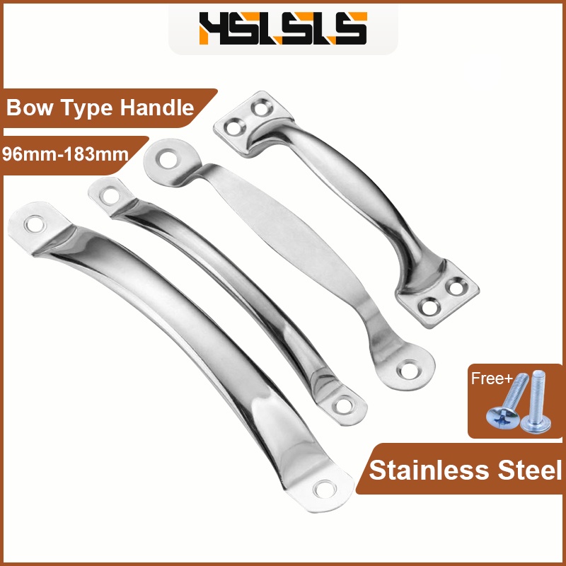HSLSLS Stainless Steel Door Pull Handle Oldfashioned Thick Bow Type