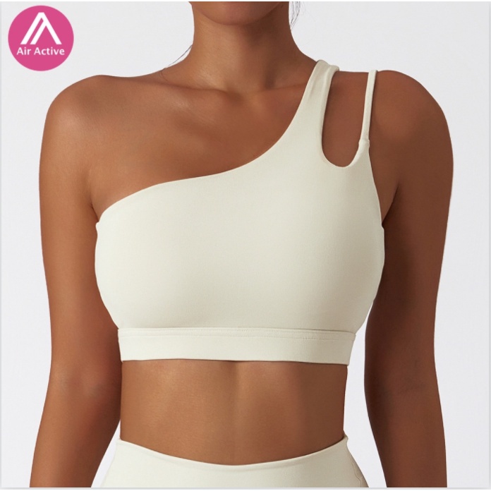 Air active Designed Yoga Bra Fashion  Inclined Shoulder Strap Sports Bra