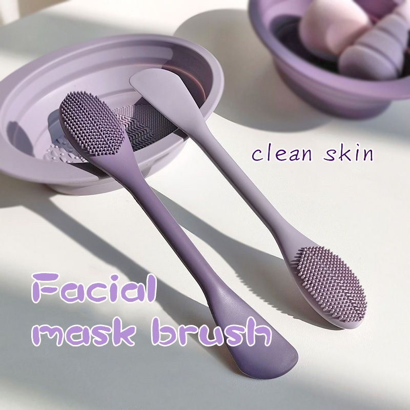 Facial mask brush double head silicone brush special smear type
