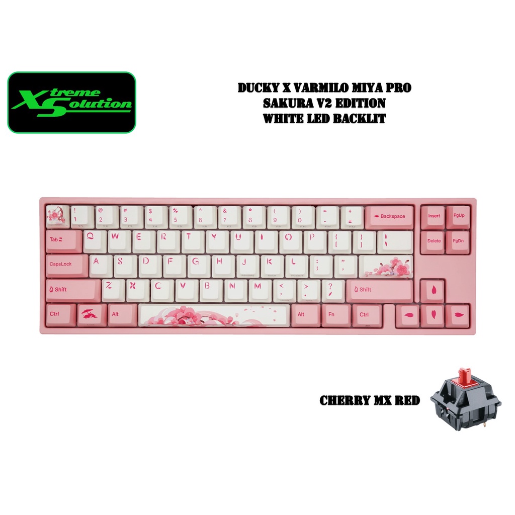 Online Ducky x Varmilo MIYA Pro Sakura Pink LED 65% Dye Sub PBT Mechanical Keyboard