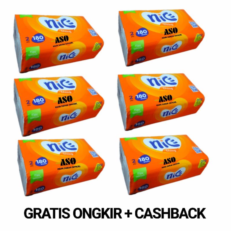 [ PAKET ISI 6 ] TISU TISSUE NICE 360 helai 180 sheet 2ply PROMO !!! - Gambar 4