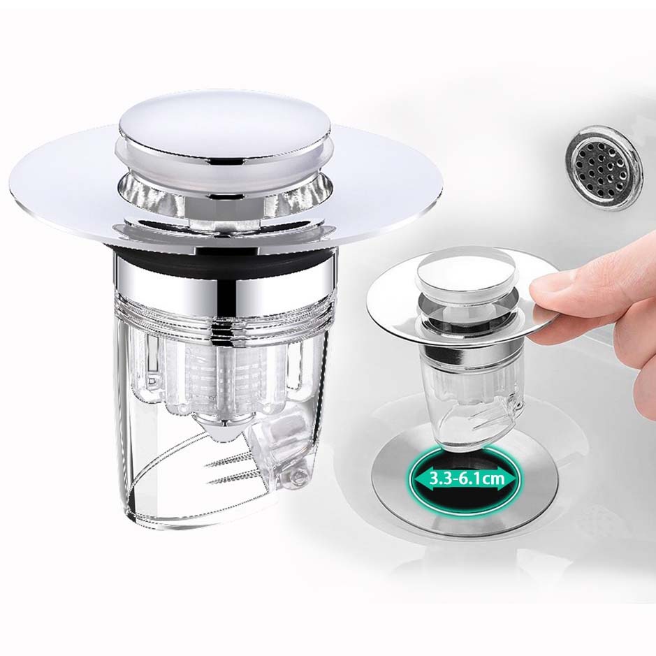 Universal Press Bounce Basin PopUp Drain Filter/ Hair Catcher Sink