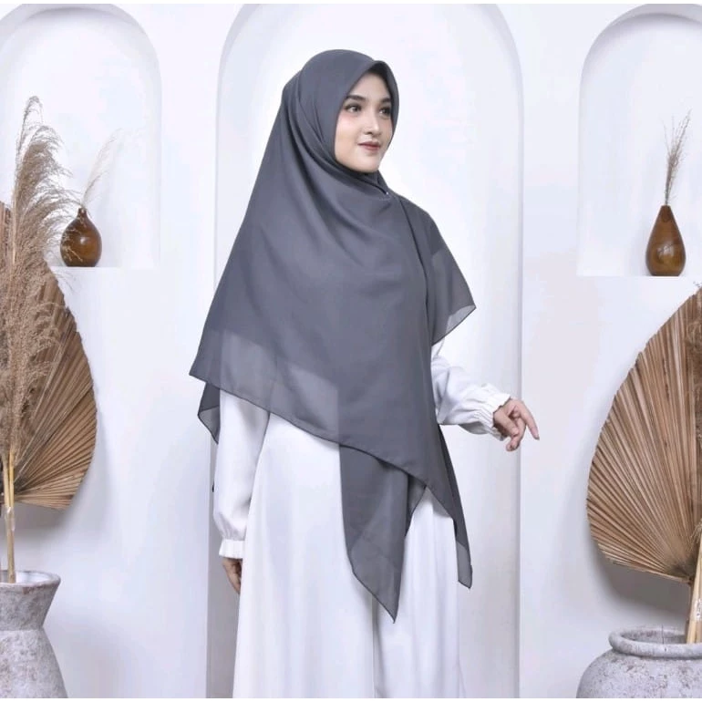 Hijab Segi Empat Paris Jumbo Premium / Jilbab Segi Empat Paris Polos / Hijab Segi Empat Paris Syari - Gambar 2