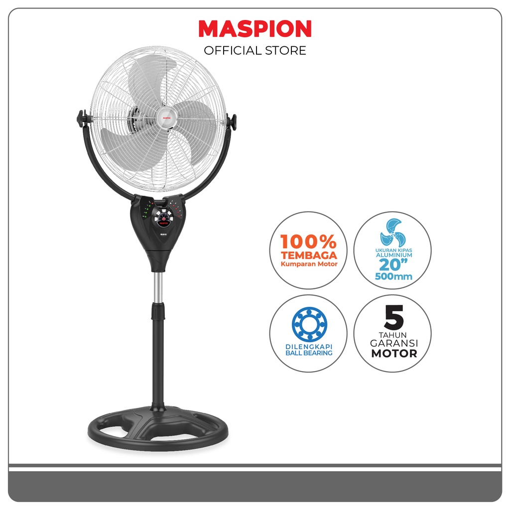 Maspion Power Stand Fan Kipas Angin Berdiri 20 Inch PW-2001 RC