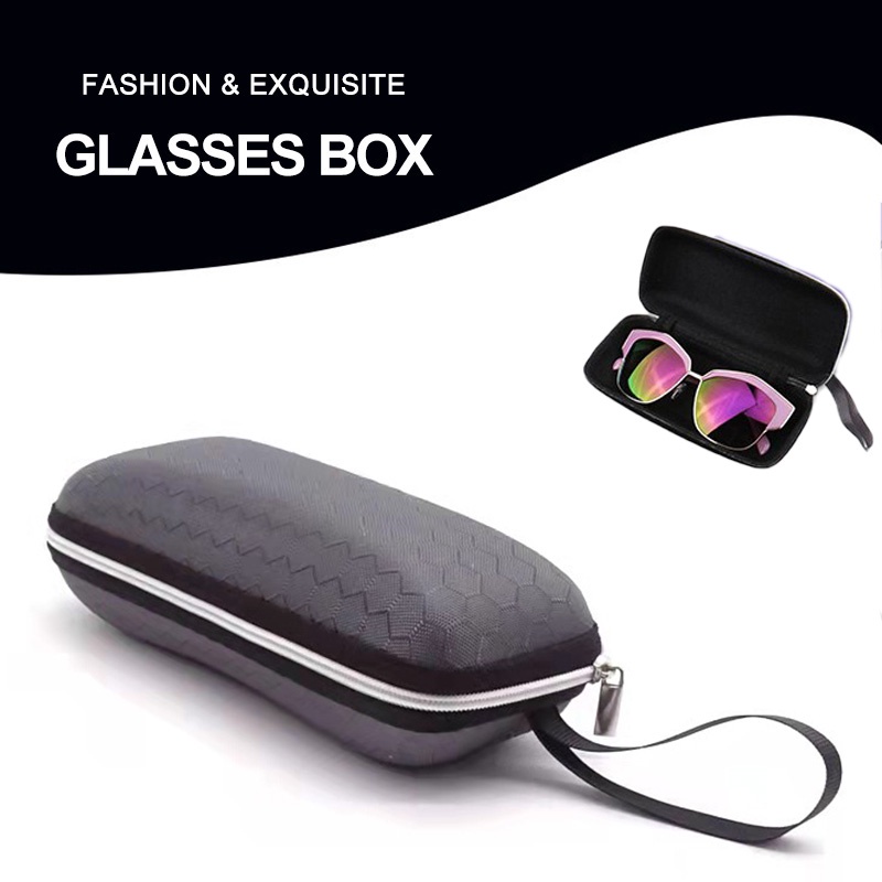 Gray Glasses Case Zipper Spectacle Hardcase Sunglasses Protective Box