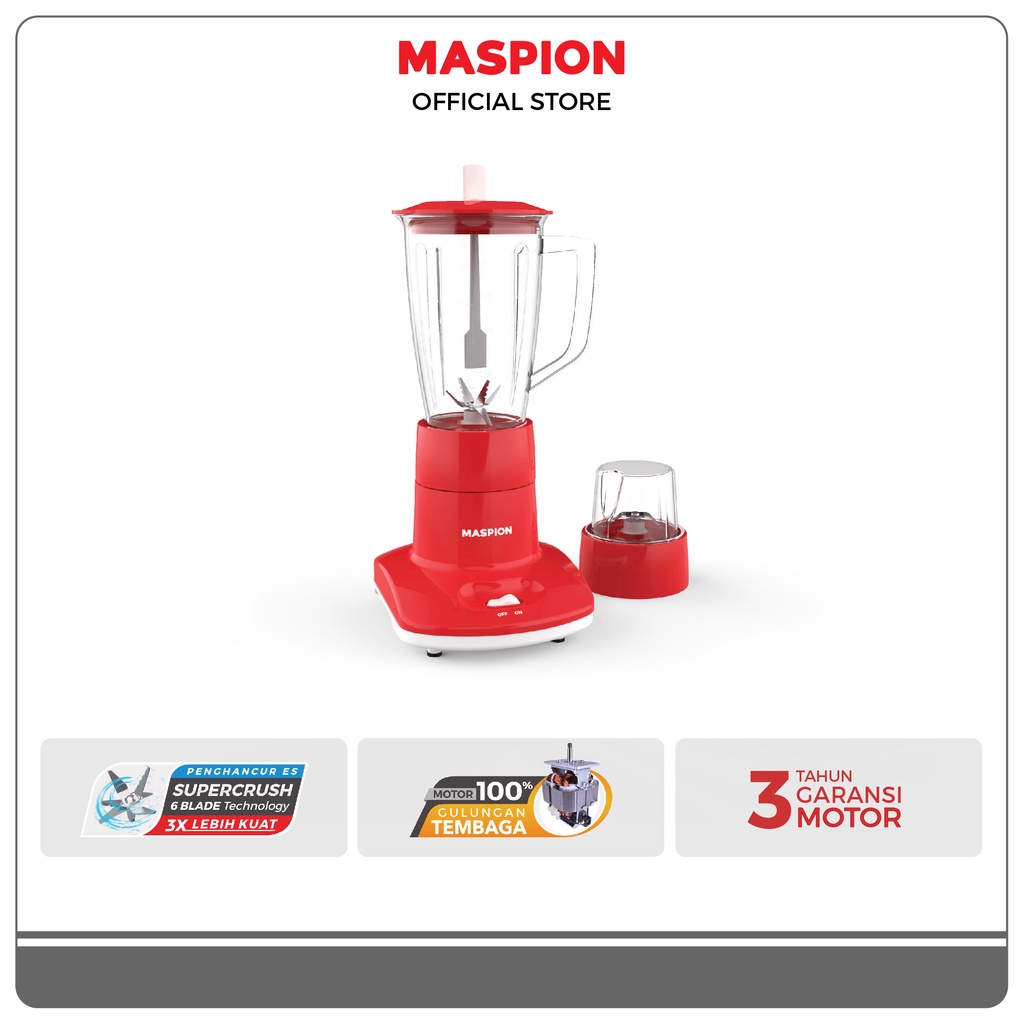 Maspion Pelumat Blender with Dry Miller 1 Liter MT-1262 PL