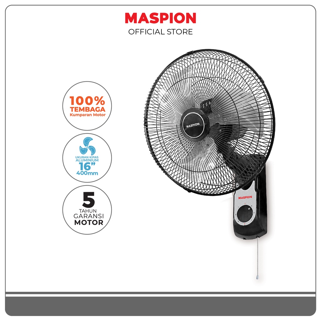 Maspion Wall Fan Kipas Angin Dinding 16 Inch MWF-1609 K