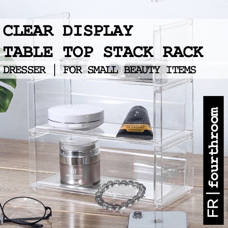 Clear Stackable Table Storage Rack - beauty, dressing, toiletries ...