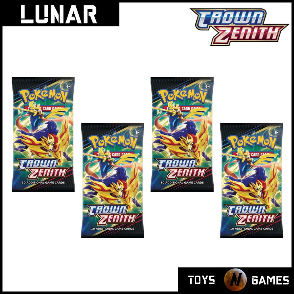 Pokemon Tcg Ss125 Crown Zenith Booster Pack Bundle Of 4 Packs Shopee Singapore 5045