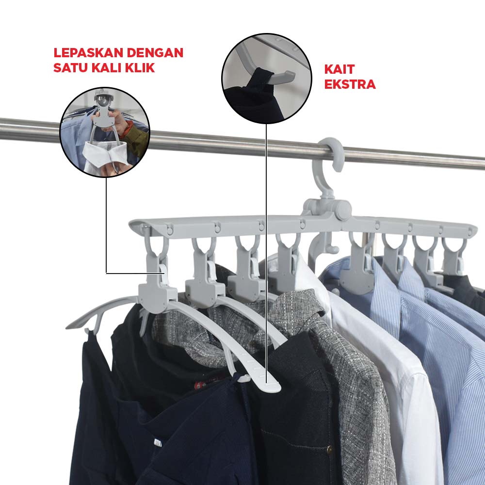Maspion Gantungan Baju Plastik Serbaguna Ergo Hanger - Gambar 3