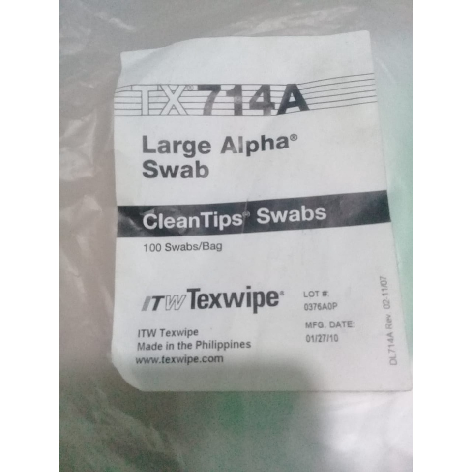 Cleantips Swabs Large Alpha Swabs, TX714A Texwipe/100pcs | Shopee Singapore