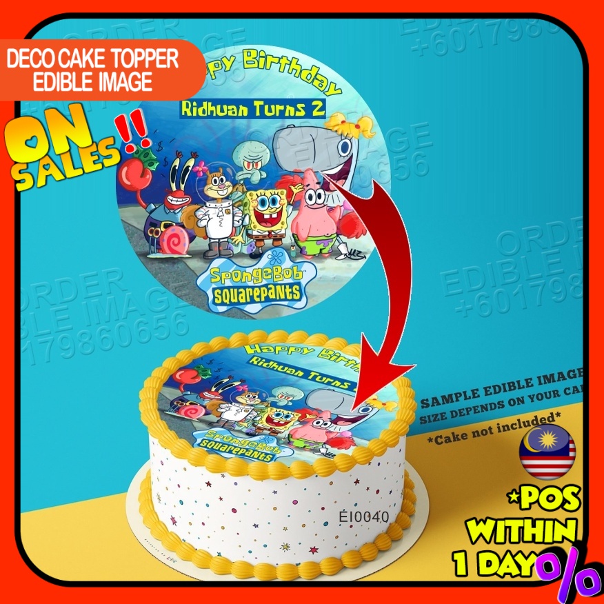 Printing EI The Spongebob Edible Image Print Cake Photo Icing Paper ...