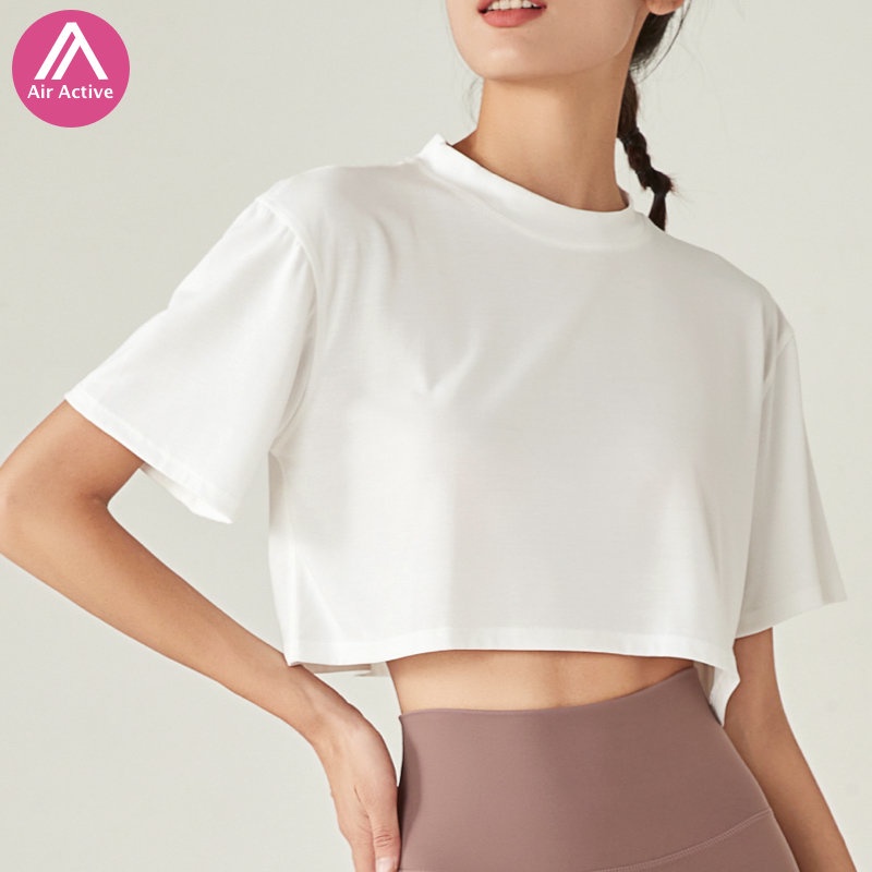 AIR ACTIVE Smooth Yoga Top Fashion Short Sleeve Sports Top Casual Quick Drying Crop Top