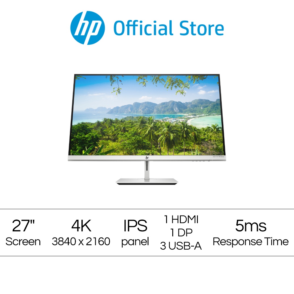 HP U27 4K Wireless Monitor / 27" 4K UHD (3840 x 2160) / IPS Display