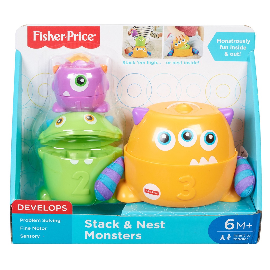 Fisher-Price Stack & Nest Monsters Stacking Keep Smaller | Shopee Singapore