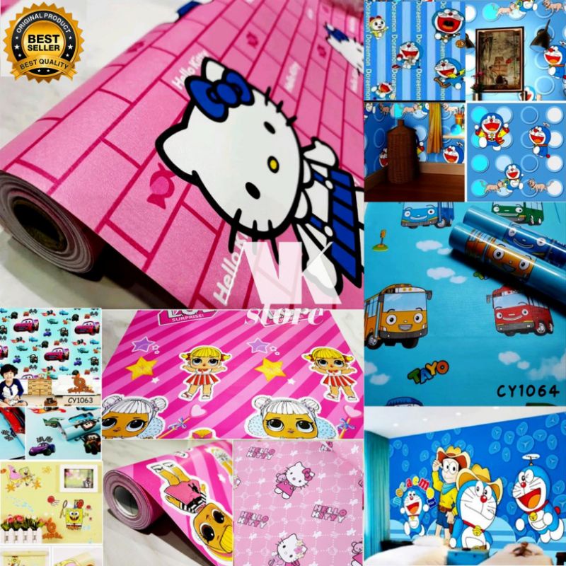 Doraemon hello kitty Wall Sticker wallpaper tayo Wall wallpaper ...