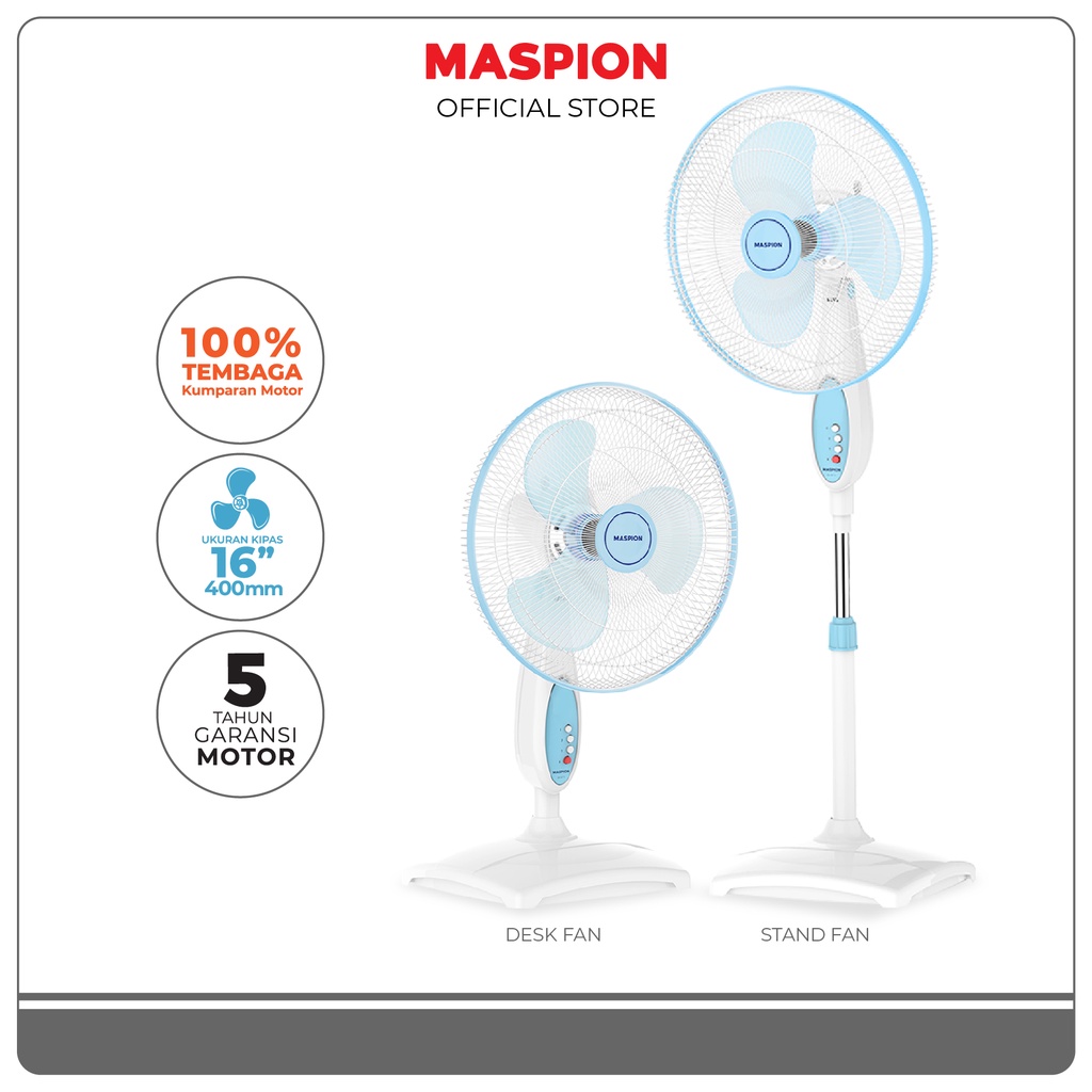 Maspion Stand Fan Kipas Angin Berdiri 16 Inch EX-167 S