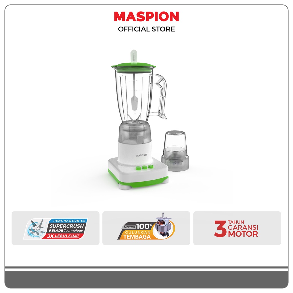 Maspion Pelumat Blender with Wet Miller and Dry Miller 1 Liter MT-1207 - Gambar 2