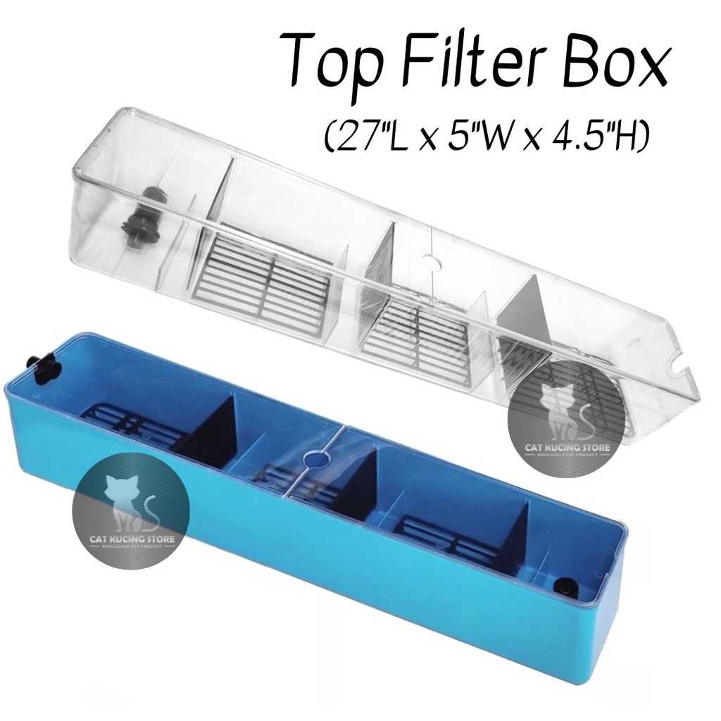 Aquarium Top Filter Box Fish Tank Filter Box Container Blue