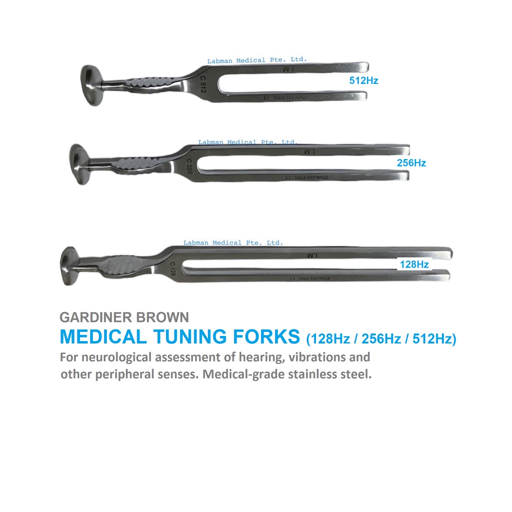 Medical stainless Steel Tuning Forks (frequency 128Hz, 256Hz, 512Hz