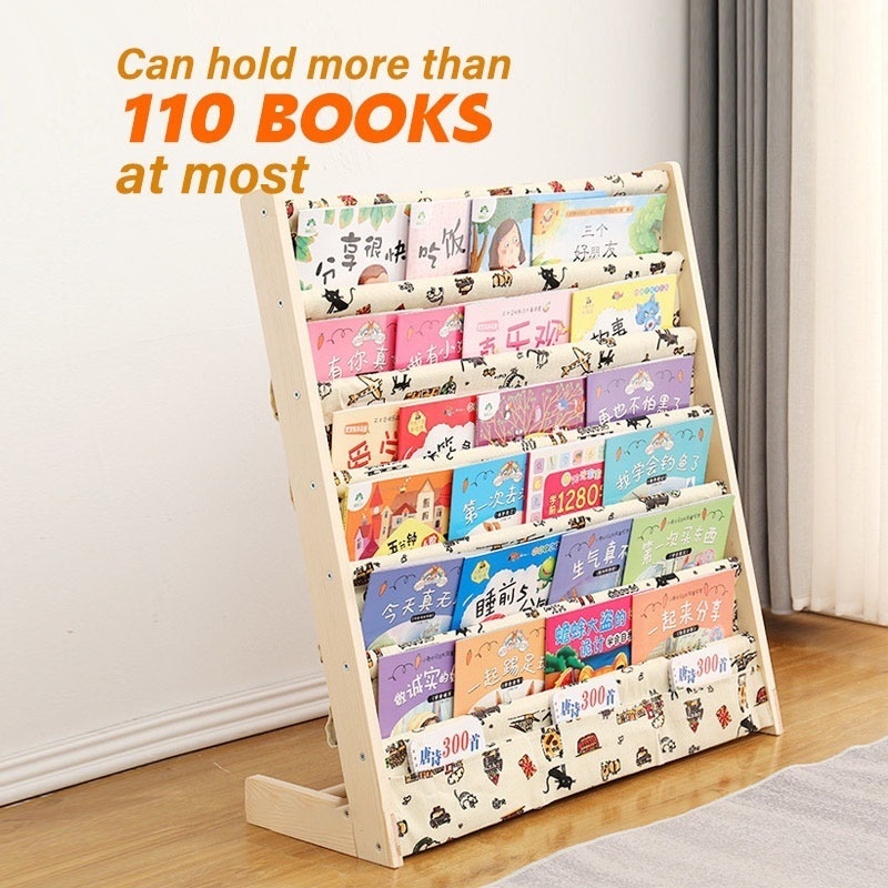 WSW Children's Bookshelf Solid Wood Bookshelf Storage Baby Bookshelf