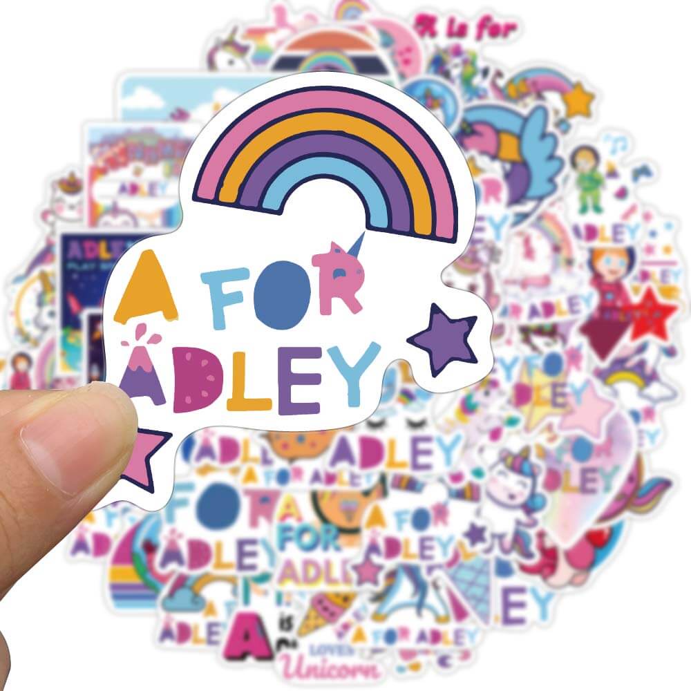 [Large sticker]50pcs A for Adley Stickers Cute Cartoon Unicorn Stickers