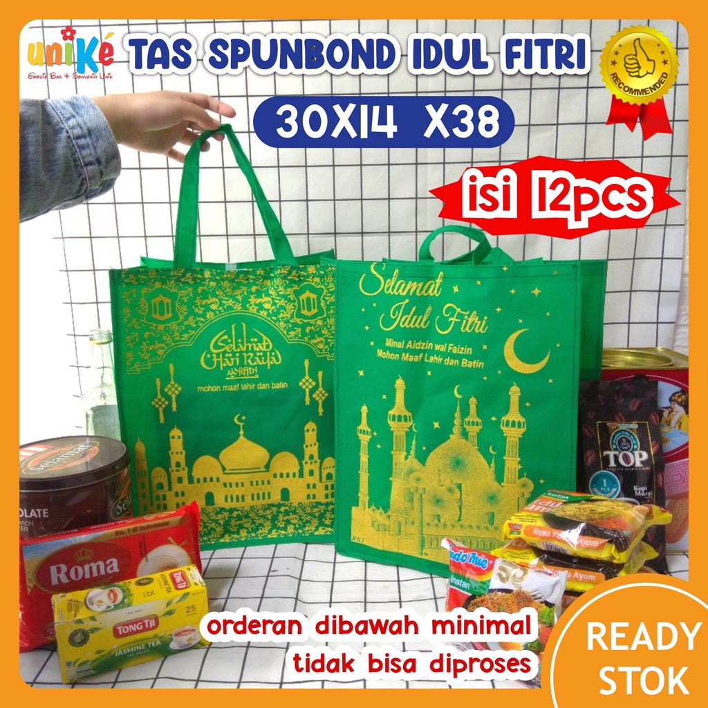 1 Dozen - Eid SPUNBOND Bag 30X14X38 Goodie Bag Sewing System Lebaran ...