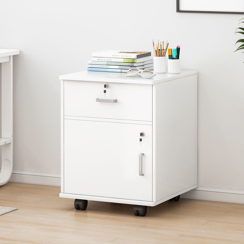 Wooden Filing Cabinet Mobile Short Cabinet Three Drawers under the ...