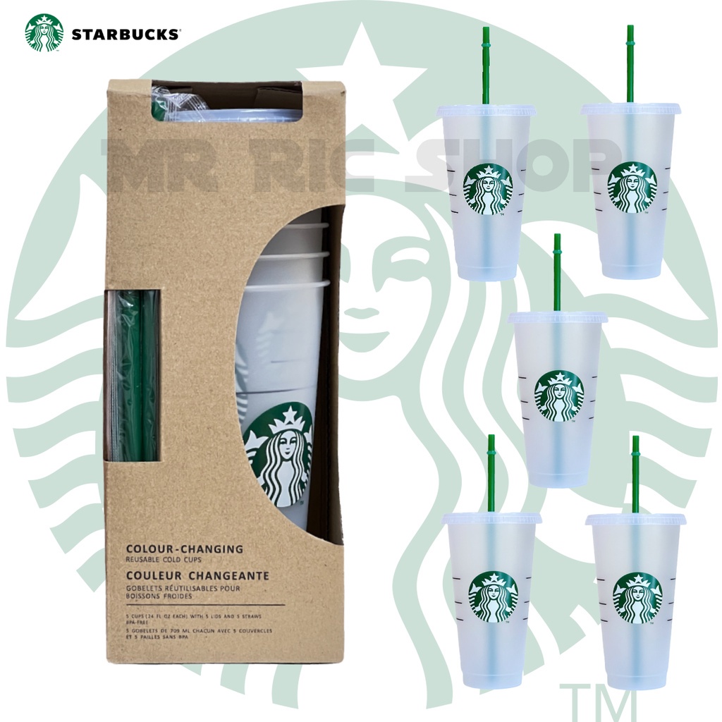 5PCS Starbucks Cold Cups 710ML Reusable Plastic Cup Starbucks Tumbler