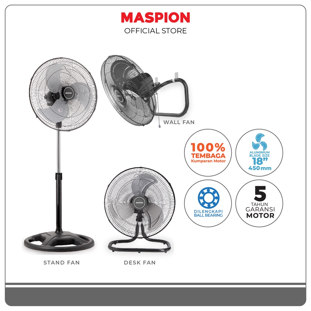 Maspion Power Fan Kipas Angin Daya 18 Inch PW-451