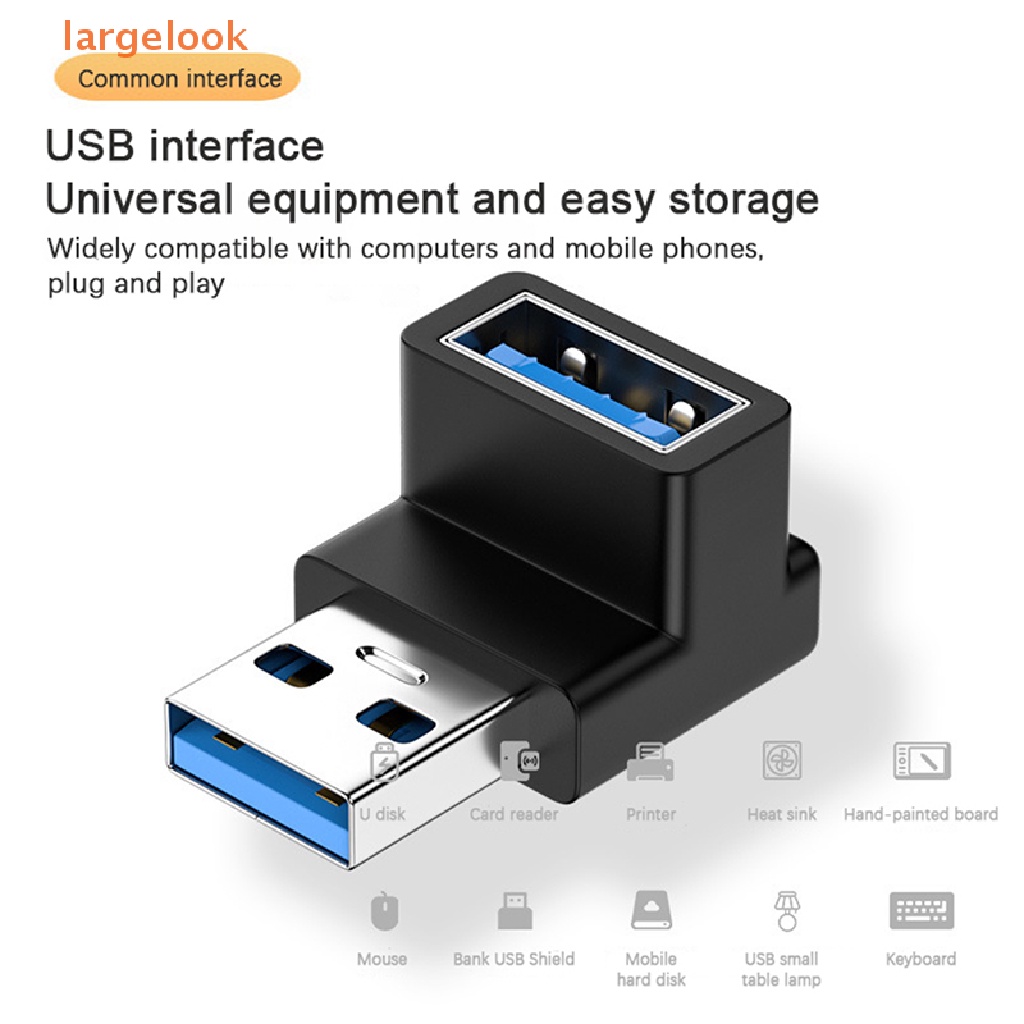 [largelook] USB-A Mobile Phone Adapter 90 Degree USB C to USB A Adapter ...