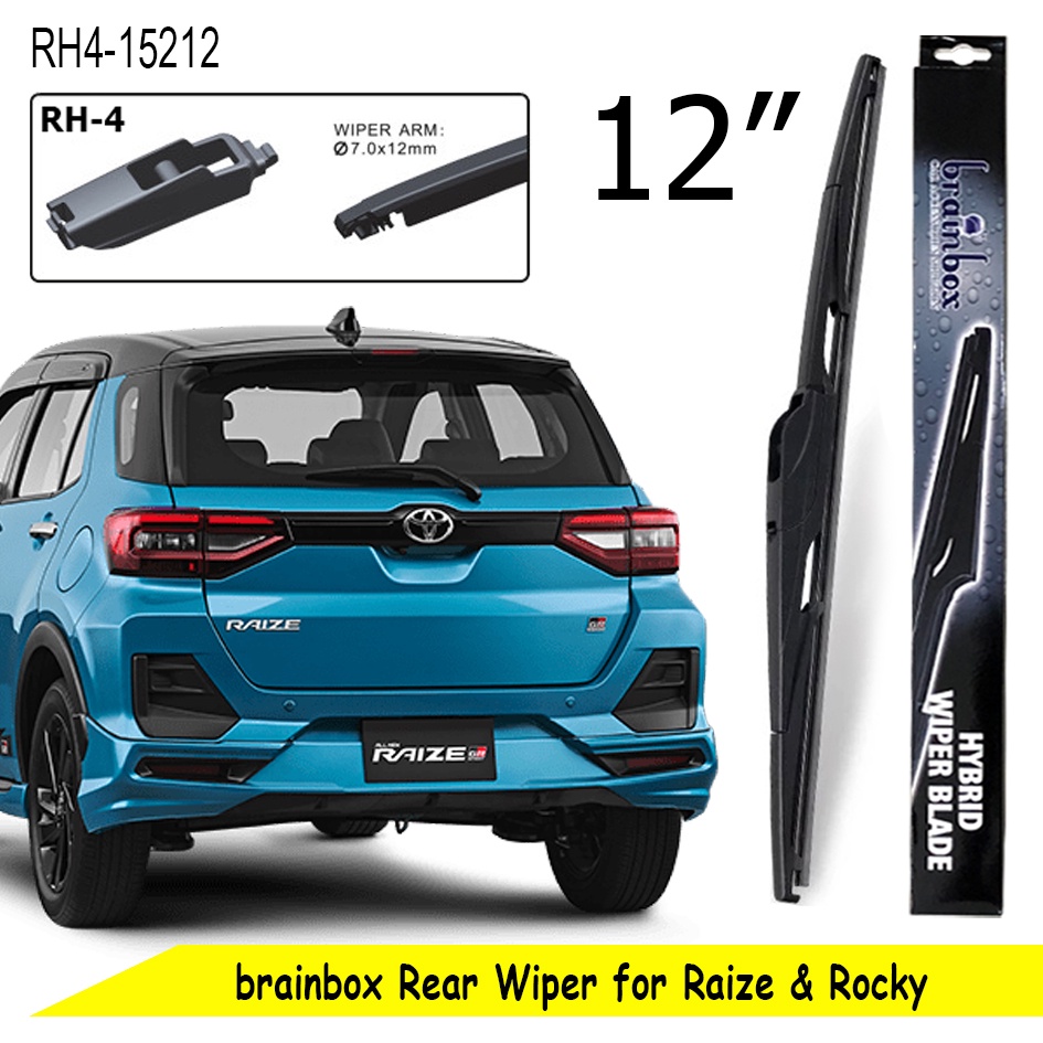 Brainbox Rear Wiper Toyota Raize Daihatsu Rocky Rubber Car Glass Cleaner Rear Wiper Blade