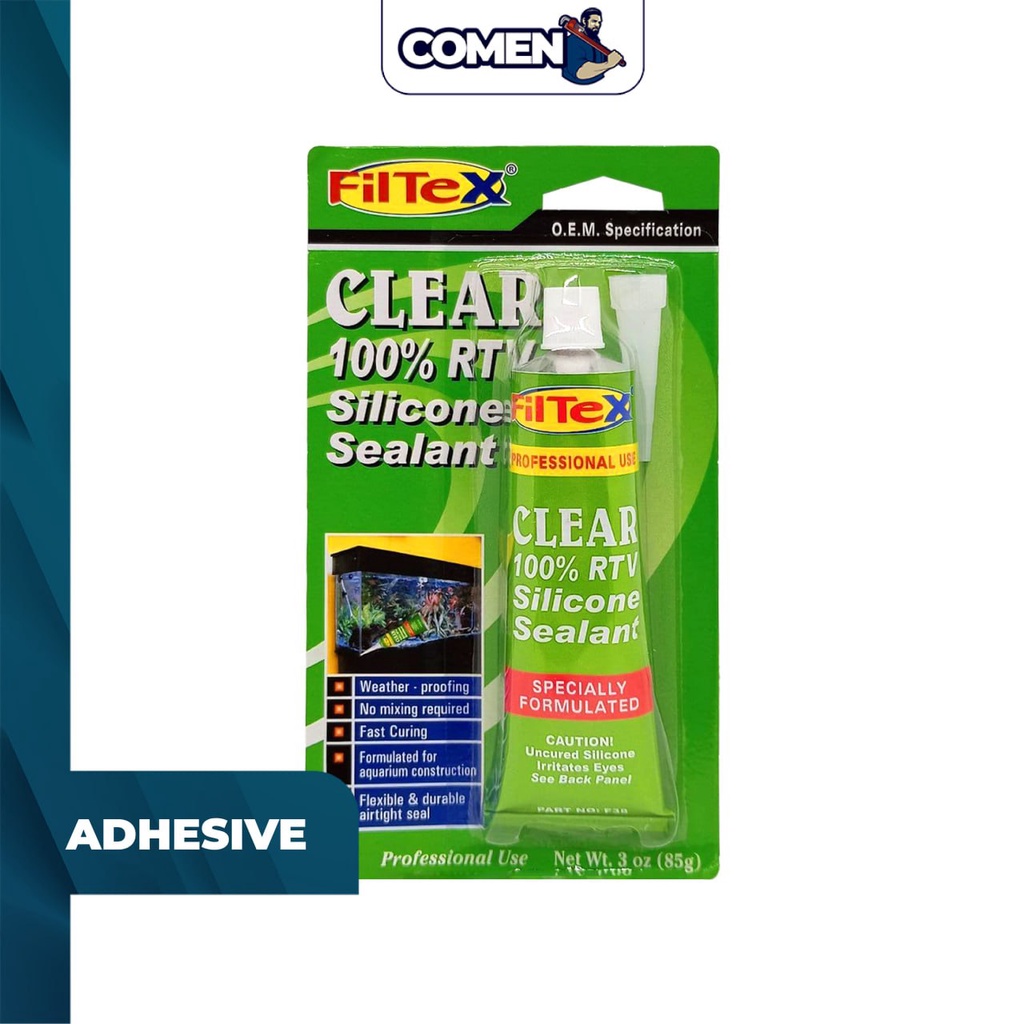 FILTEX Clear 100 RTV Silicone Sealant 85G Aquarium Shop Front Window