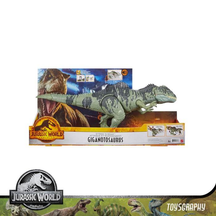 Jurassic World Dominion Strike N Roar Giganotosaurus Trex And Mattel ...